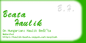 beata haulik business card